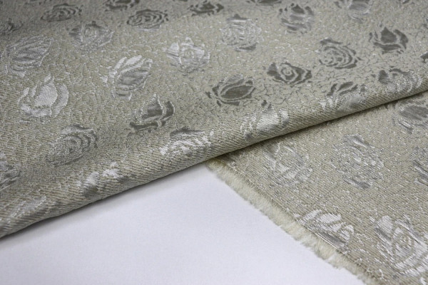 TISSU JACQUARD FILS METALLIQUE DORÉ   MT-07341