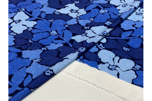 Fleurs bleues-Viscose-M-01645