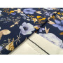 VISCOSE IMPRIMÉ FLORAL BLEU ET BEIGE   M-01676