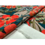 VISCOSE PRINTED BEIGE BACKGROUND WITH FLORAL AND GREEN MOTIFS   M-01680