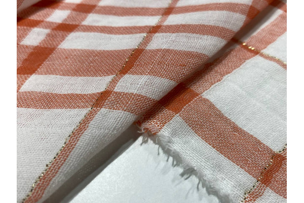 WOVEN DYED COTTON LUREX CHECK   MT-03244