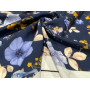 VISCOSE IMPRIMÉ FLORAL BLEU ET BEIGE   M-01676