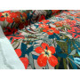 VISCOSE PRINTED BEIGE BACKGROUND WITH FLORAL AND GREEN MOTIFS   M-01680