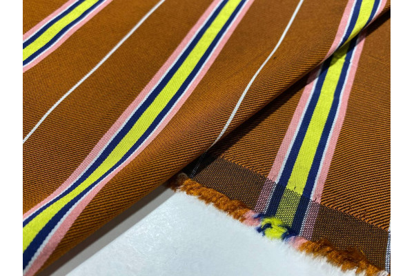 MULTICOLORED STRIPED VISCOSE FABRIC  AR-0086