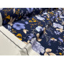 VISCOSE IMPRIMÉ FLORAL BLEU ET BEIGE   M-01676