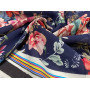 VISCOSE PRINTED NAVY BLUE BACKGROUND WITH FLORAL PRINTS   M-01681