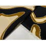 VISCOSE IMPRIMÉ FOND NOIR AVEC MOTIFS DORÉS ET BEIGE   M-01669