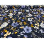 VISCOSE IMPRIMÉ FLORAL BLEU ET BEIGE   M-01676