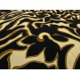 VISCOSE IMPRIMÉ FOND NOIR AVEC MOTIFS DORÉS ET BEIGE   M-01669